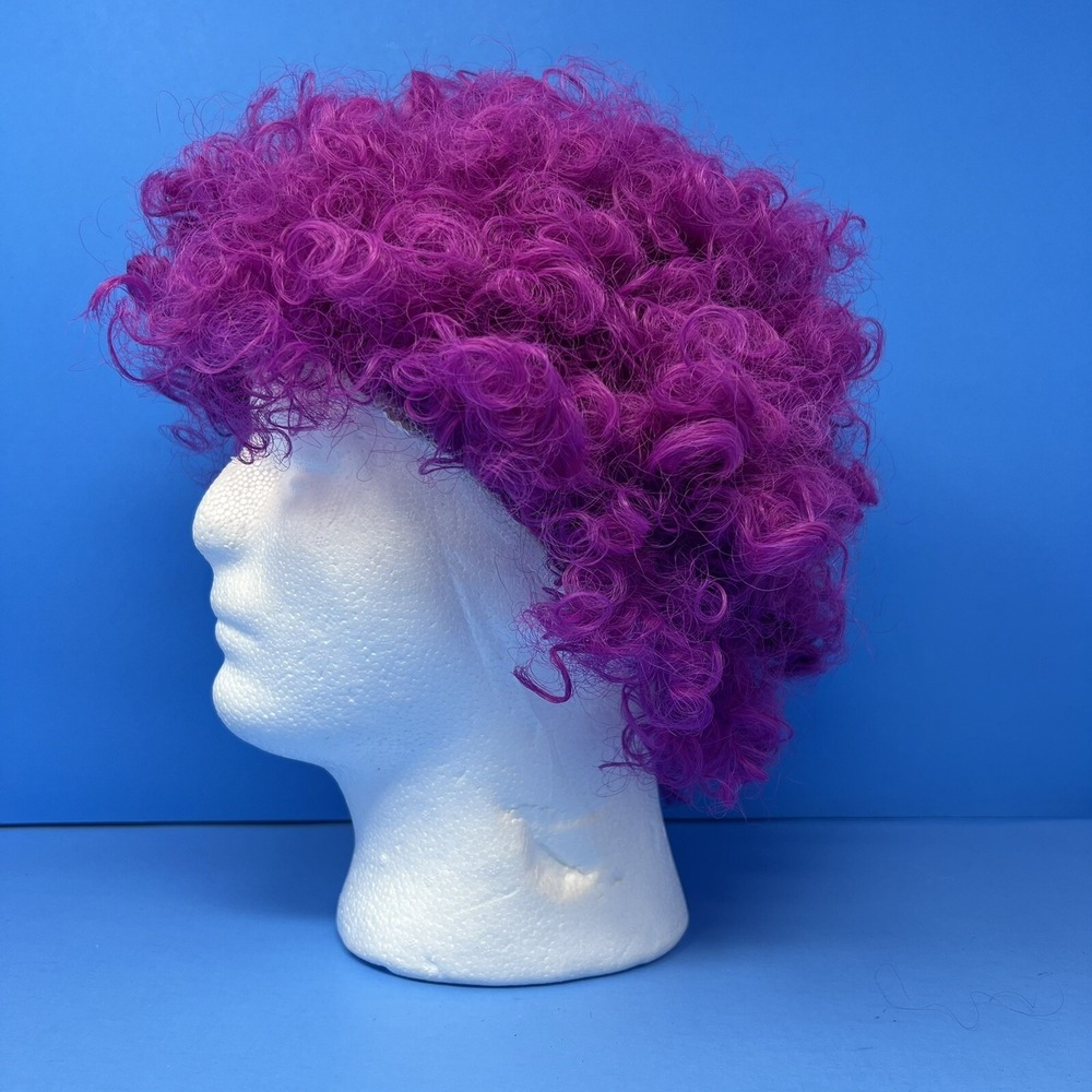 Halloween Clown Costume Wig Purple Afro 60s 70s‎ Disco Clown - Picture 8 of 15